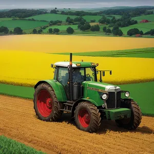 Rural Field Tractor in Action