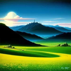 Vibrant Summer Countryside Landscape