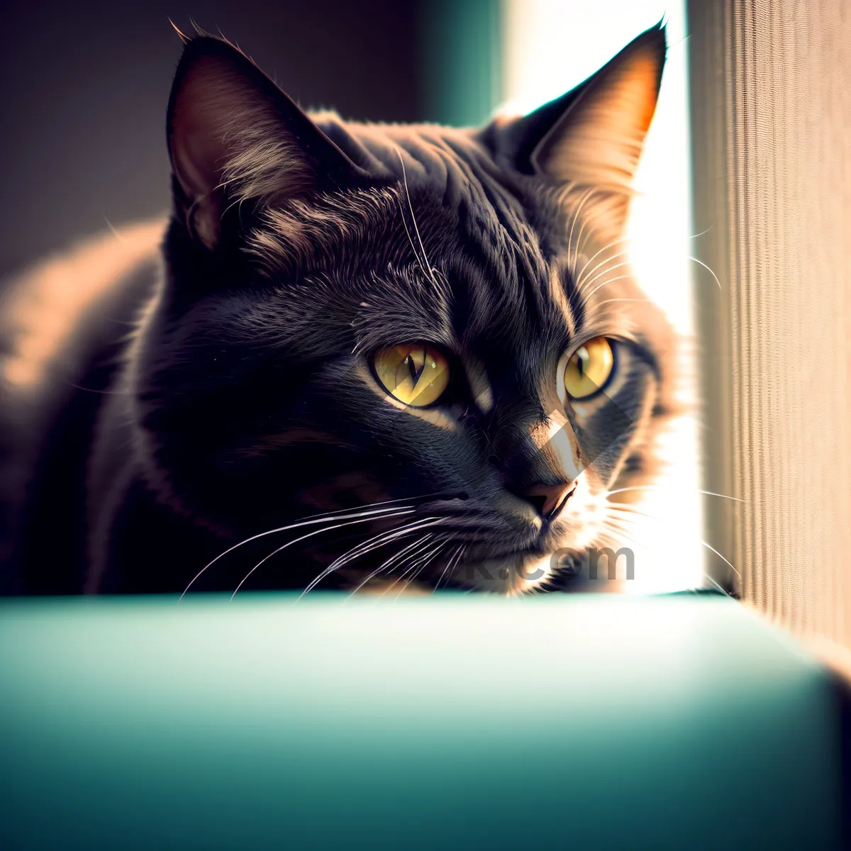 Picture of Adorable Gray Tabby Cat with Curious Whiskers