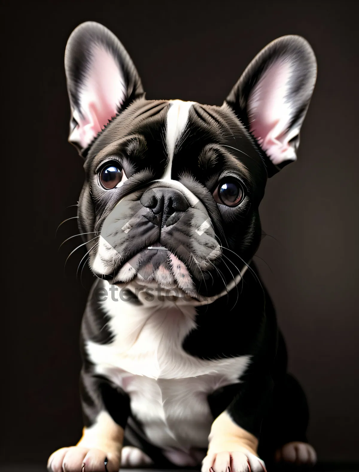 Picture of Purebred Bull Terrier Puppy: Adorable Studio Portrait