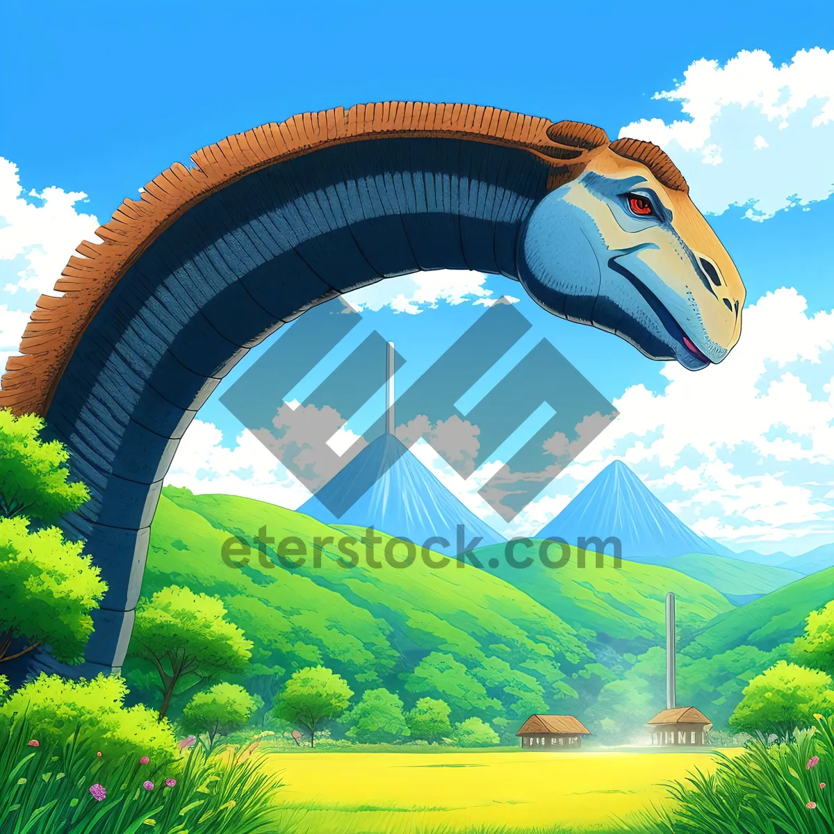 Picture of Serene Summer Meadow Under Clear Sky