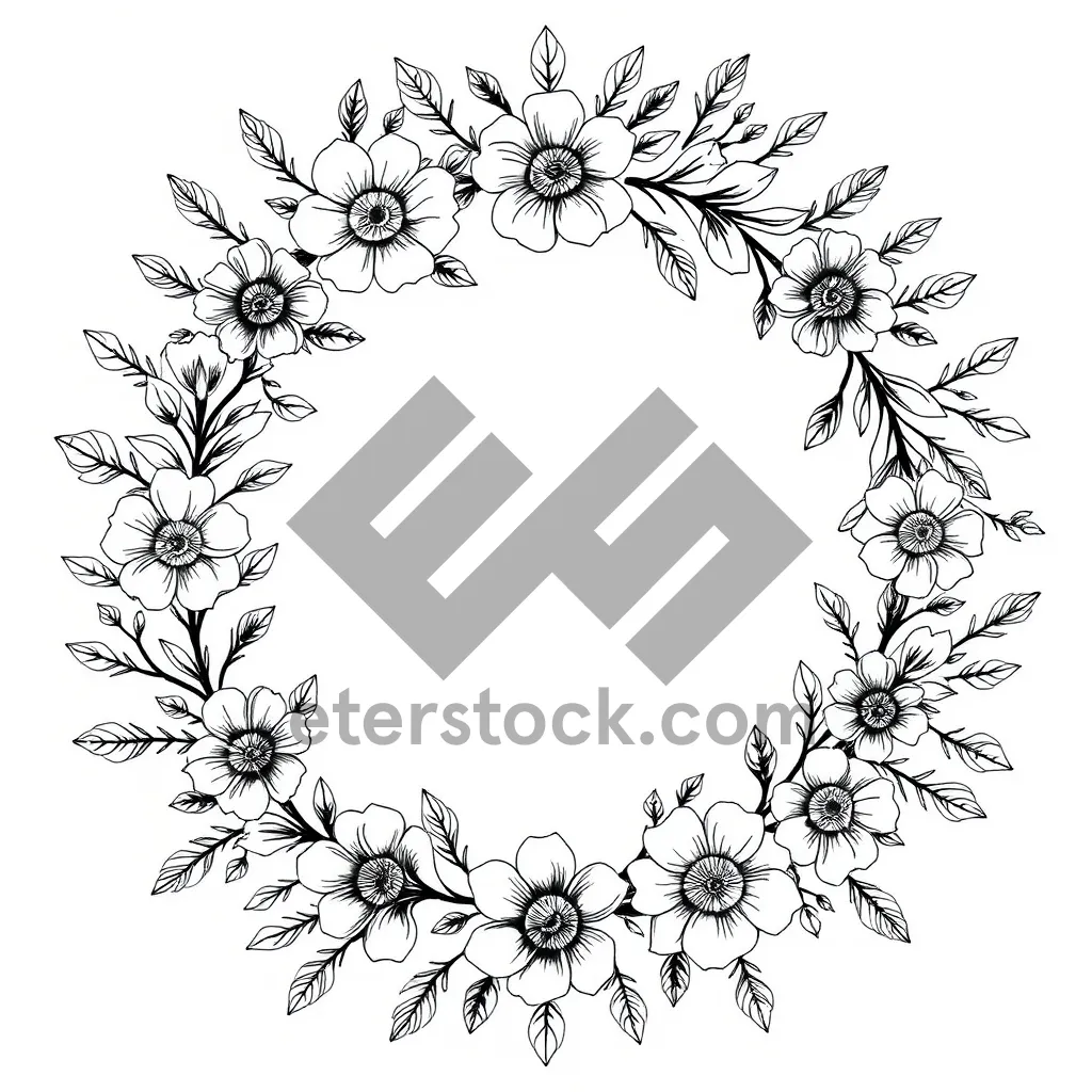 Picture of Floral vintage ornament with swirls and curls.