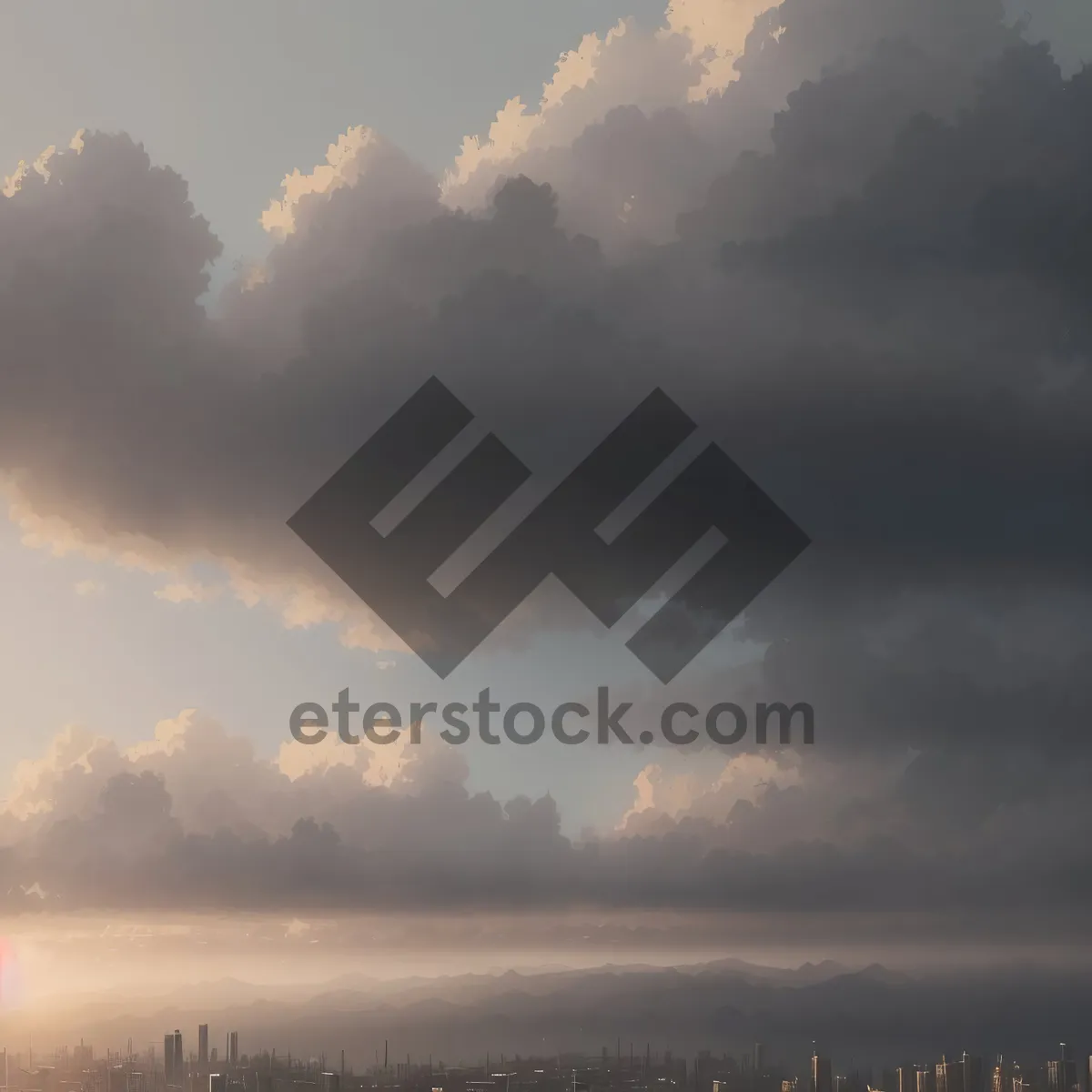 Picture of Vibrant Sunset Sky with Dramatic Clouds