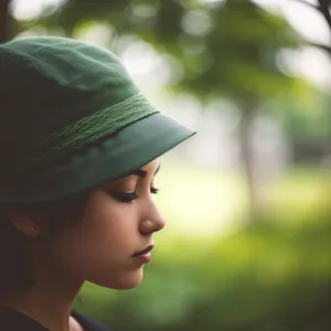 Smiling Lady with Stylish Cap in Park