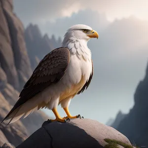 Bald Eagle in Flight, Majestic Hunter with Piercing Gaze