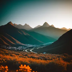 Grand Canyon Sunset: Majestic Valley Amidst Vibrant Skies