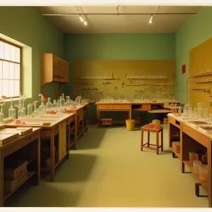 Modern Classroom Interior with Stylish Furniture