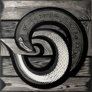 Serpentine Coil: Mesmerizing Reptilian Graphic Design