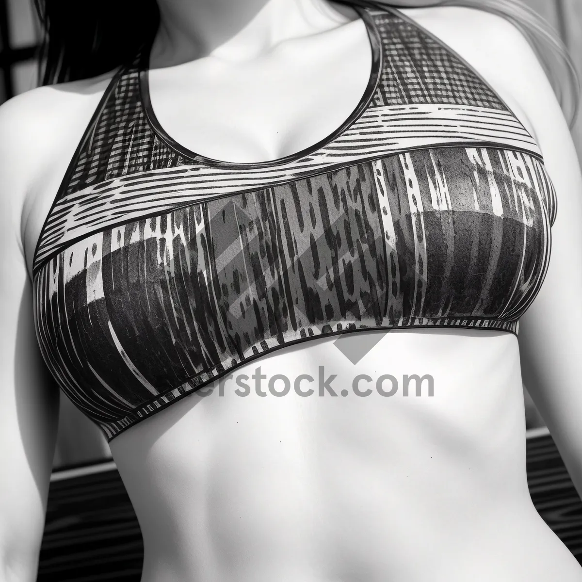 Picture of Seductive Black Lingerie Model in Sensual Posing