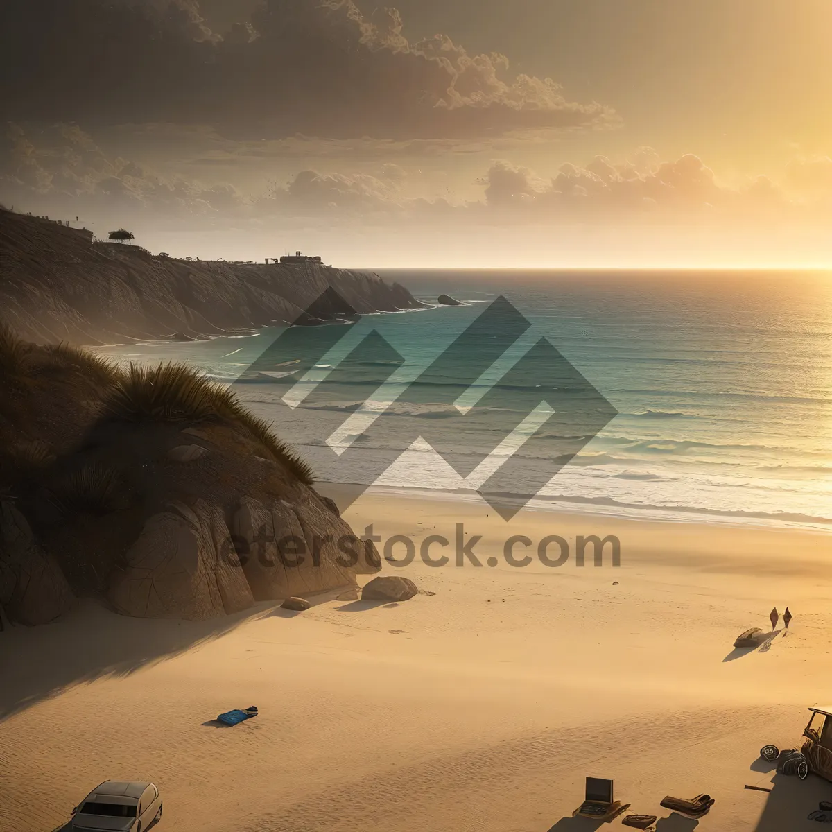 Picture of Tranquil Waters: A Serene Sunset at the Tropical Beach