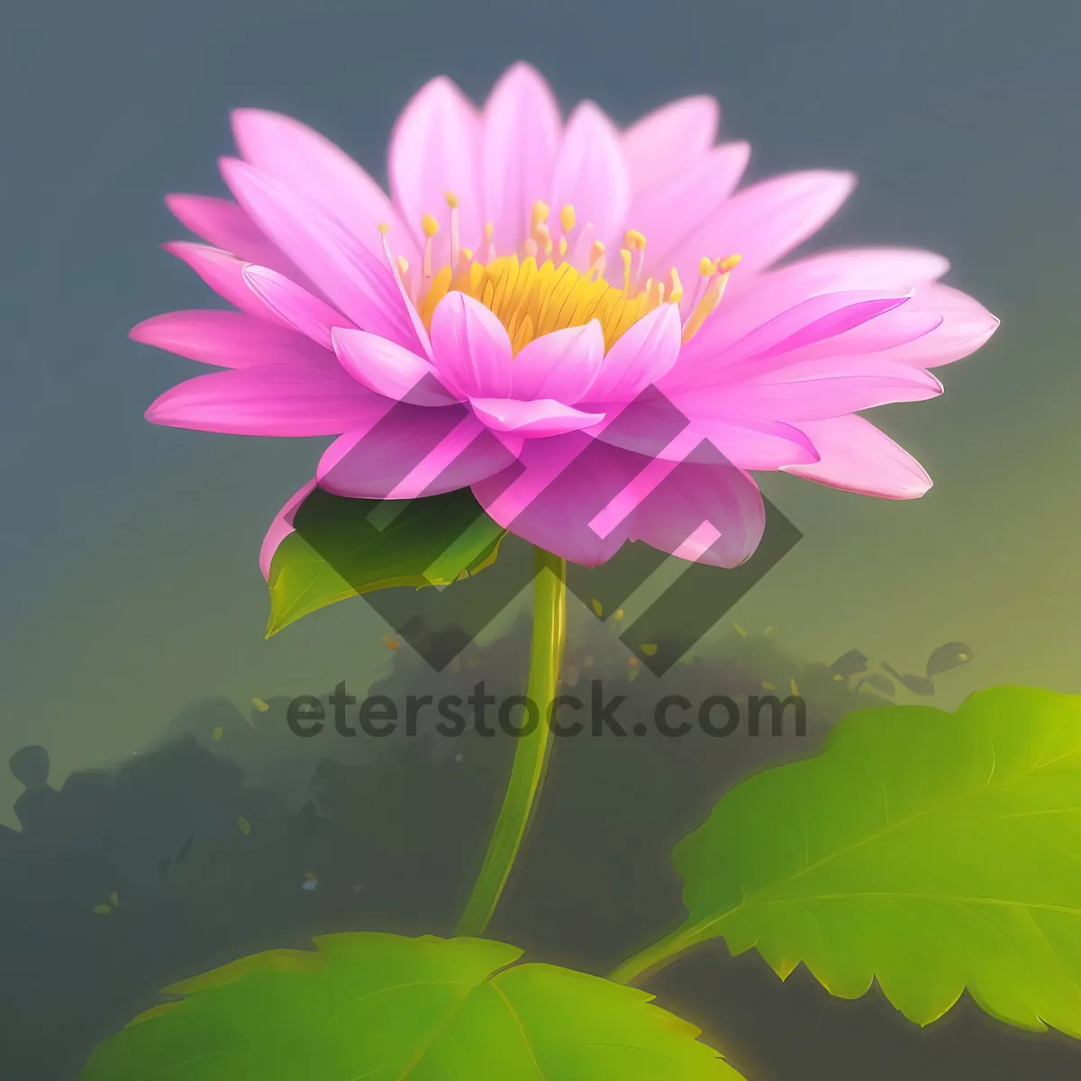 Picture of Pink Lotus Blooming in Aquatic Garden