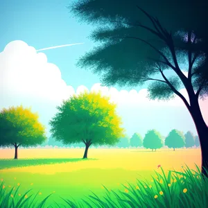 Vibrant Meadow Under Clear Blue Skies