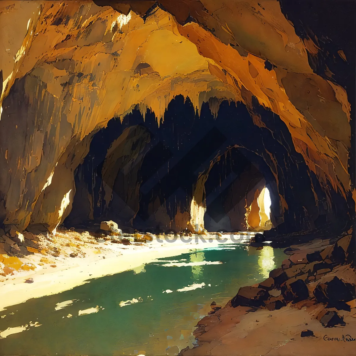 Picture of Coastal Oasis: Majestic Beach and Mountain Scenery
