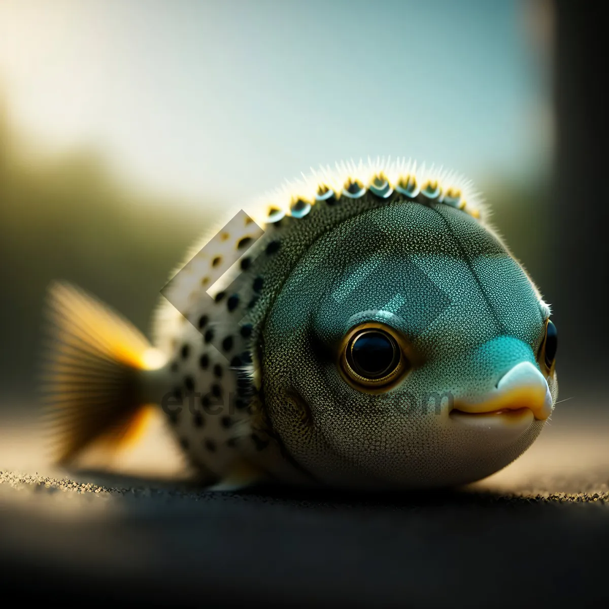 Picture of Vibrant Tropical Puffer Fish in Underwater Wonderland