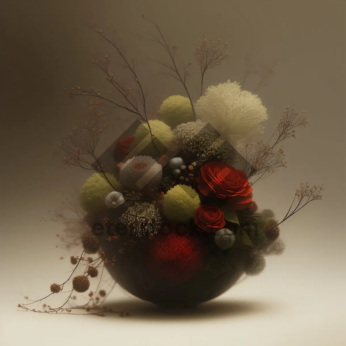 Picture of Festive winter tree decoration with edible fruit balls