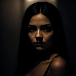 Exquisite Sensual Beauty in Black Robe