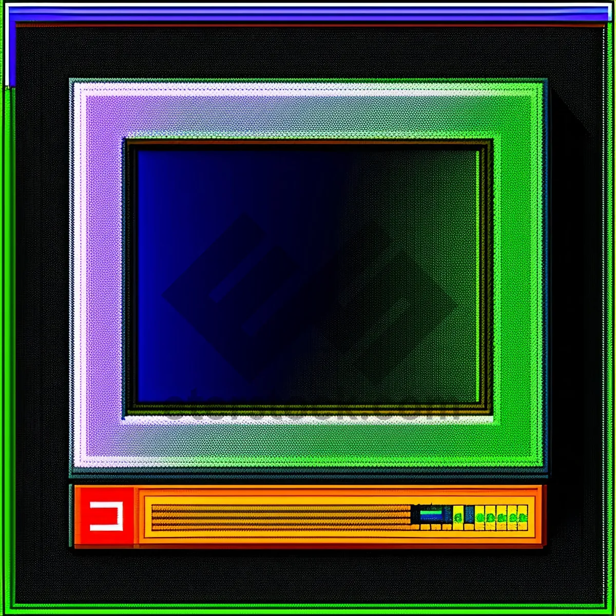 Picture of Vintage Grunge Monitor Frame - Aged Retro Border Design