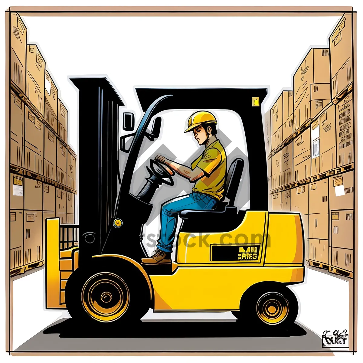 Picture of Transportation Cargo Truck: Efficient Forklift for Shipping