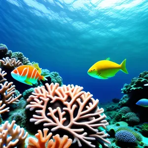 Vibrant Tropical Coral Reef Teeming with Marine Life