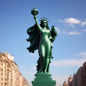 Bronze Sky Fountain in Historic City