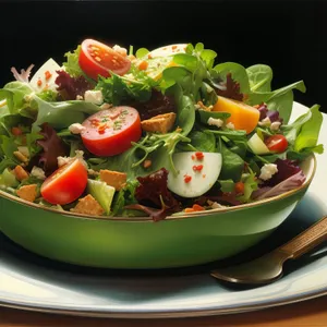 Delicious Gourmet Salad with Fresh Vegetables and Cheese