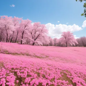 Colorful Moss Pink Blooming in Summer Garden