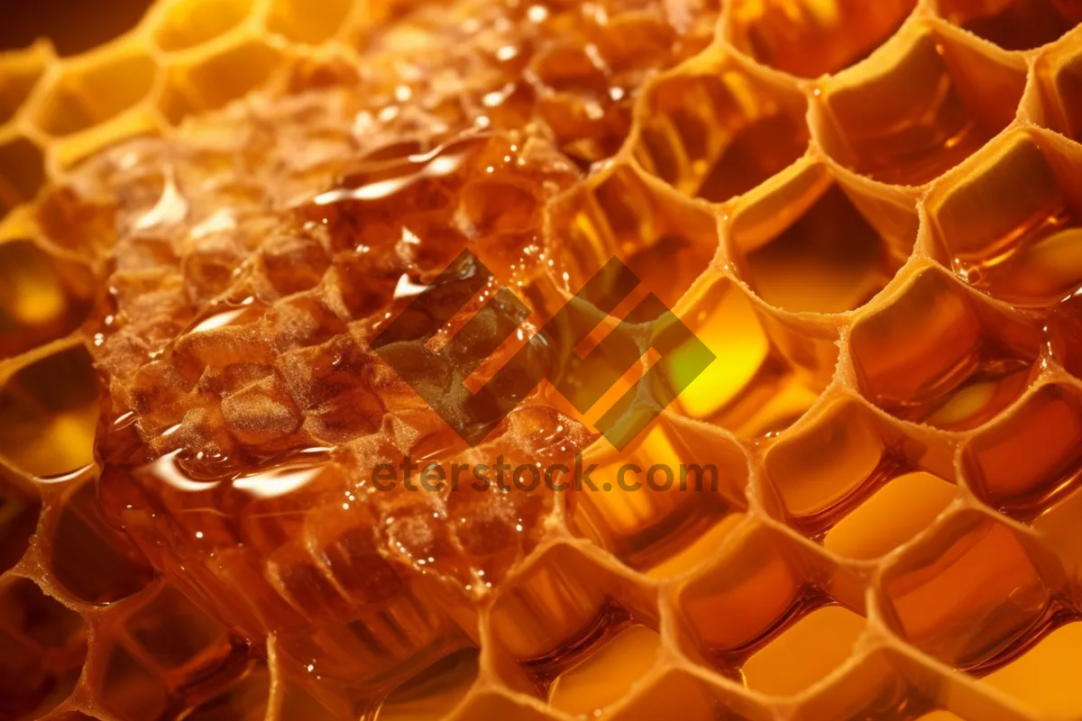 Picture of Yellow honeycomb pattern design wallpaper