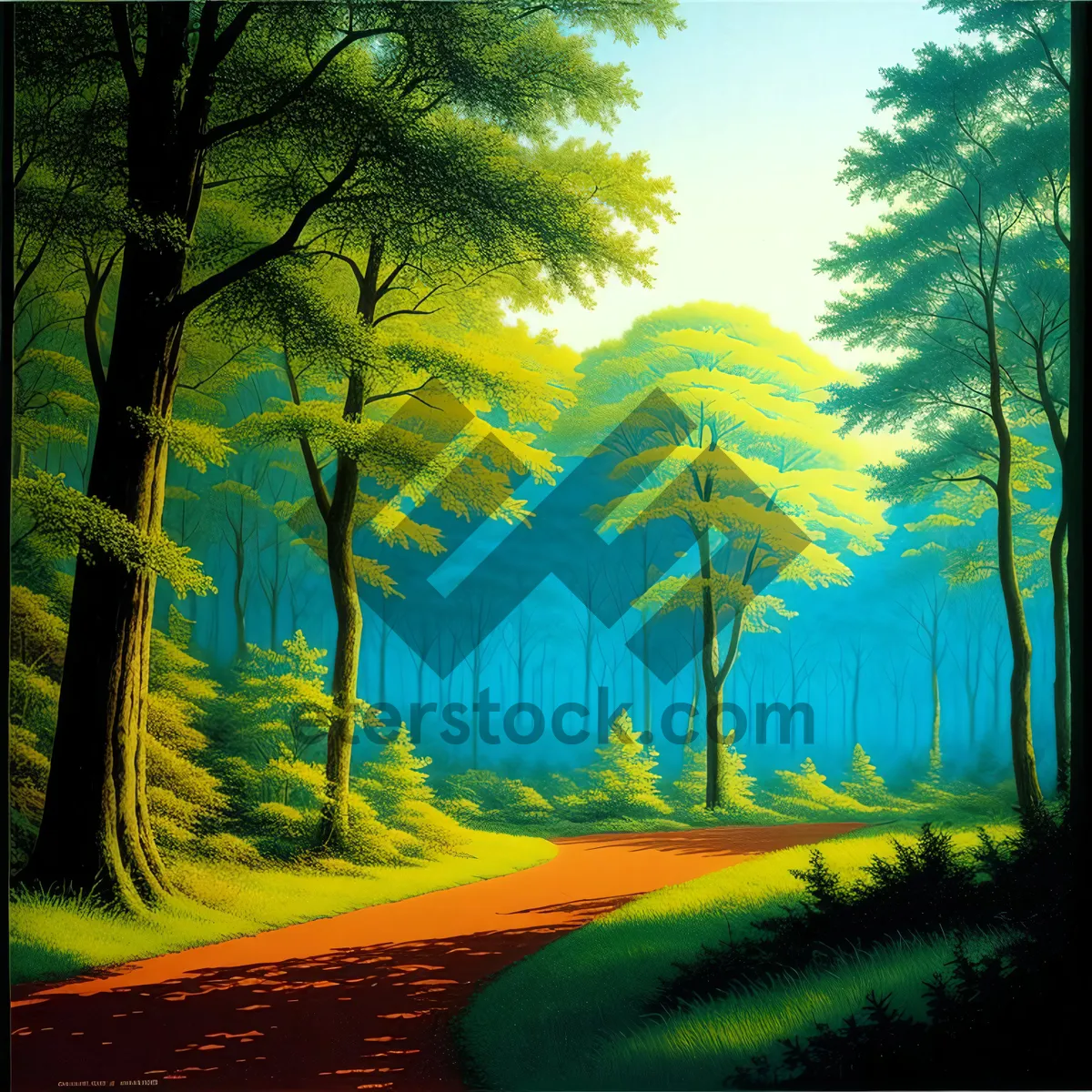 Picture of Serene Autumn Reflections on Wooded Lake