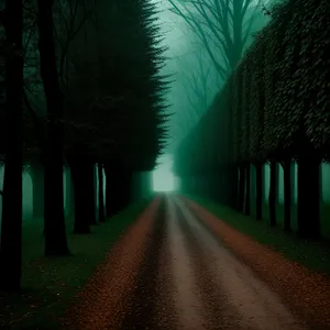 Enchanting Tunnel Illuminated with Nighttime Road Travel