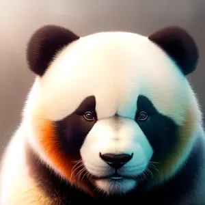 Cute Black and White Giant Panda Mammal