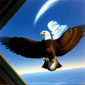 majestic bald eagle soaring through sky