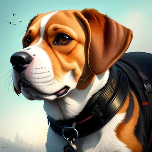 Boxer dog with adorable muzzle restraint - a cute canine portrait