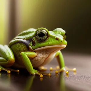 Colorful Eyed Tree Frog Peeping Out