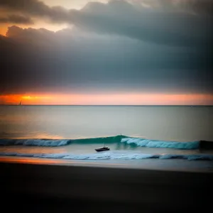 Tropical Sunset Horizon over Ocean