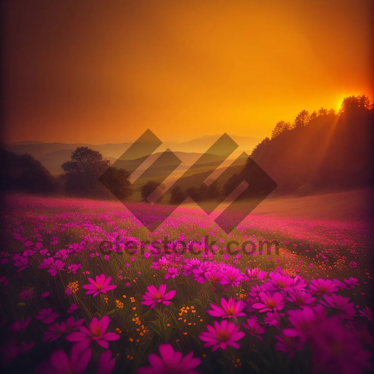 Picture of Golden Fields at Sunset