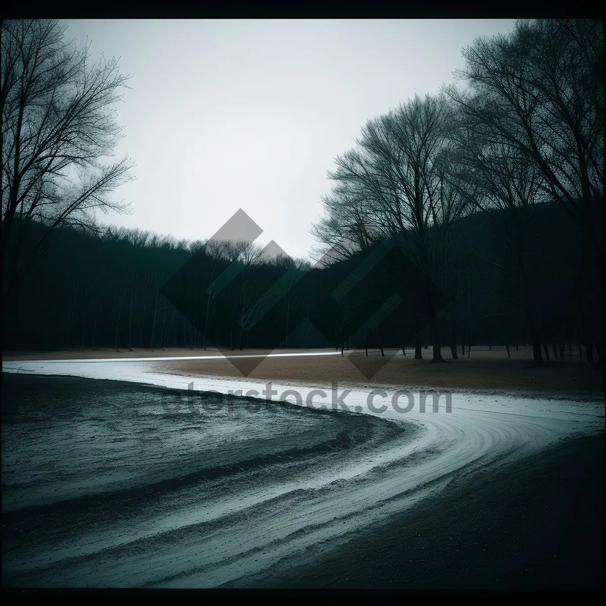 Picture of Scenic Summer Road with Windshield Wiper