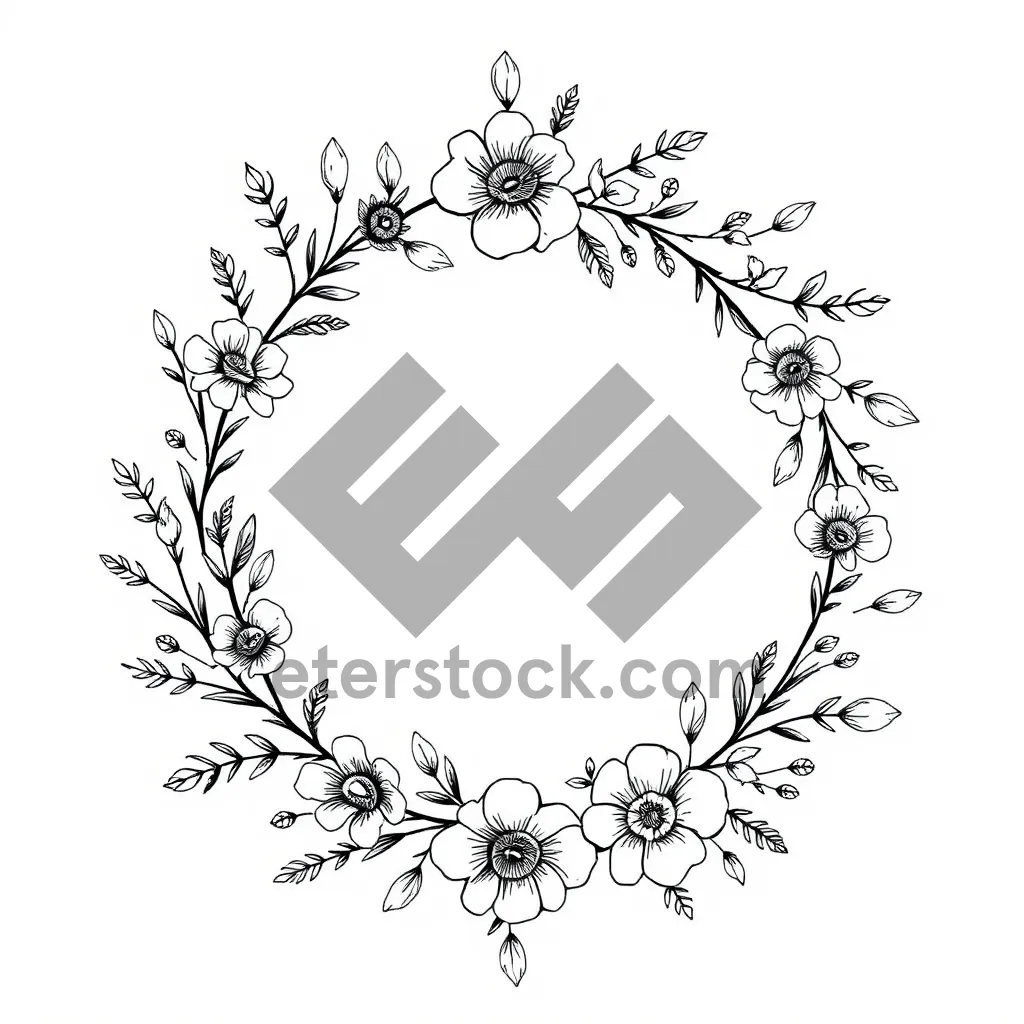 Picture of Winter Snowflake Ornate Decorative Floral Border Artwork.