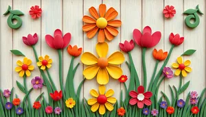 Vibrant Orange Tulip Garden Blooms