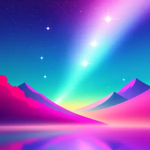 Starlight Prism: Futuristic Galactic Spectrum - Digital Space Art