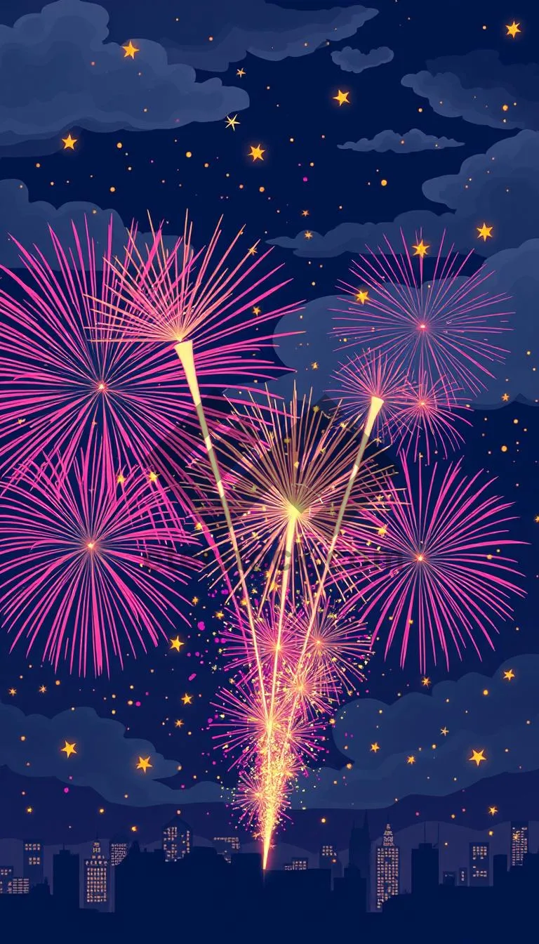 Picture of Colorful fireworks display in the night sky