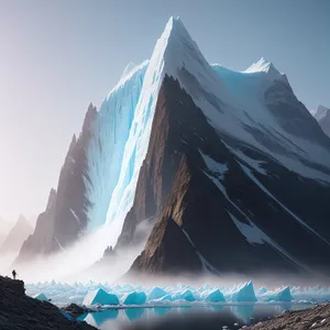 Majestic Ice-Capped Mountain Range