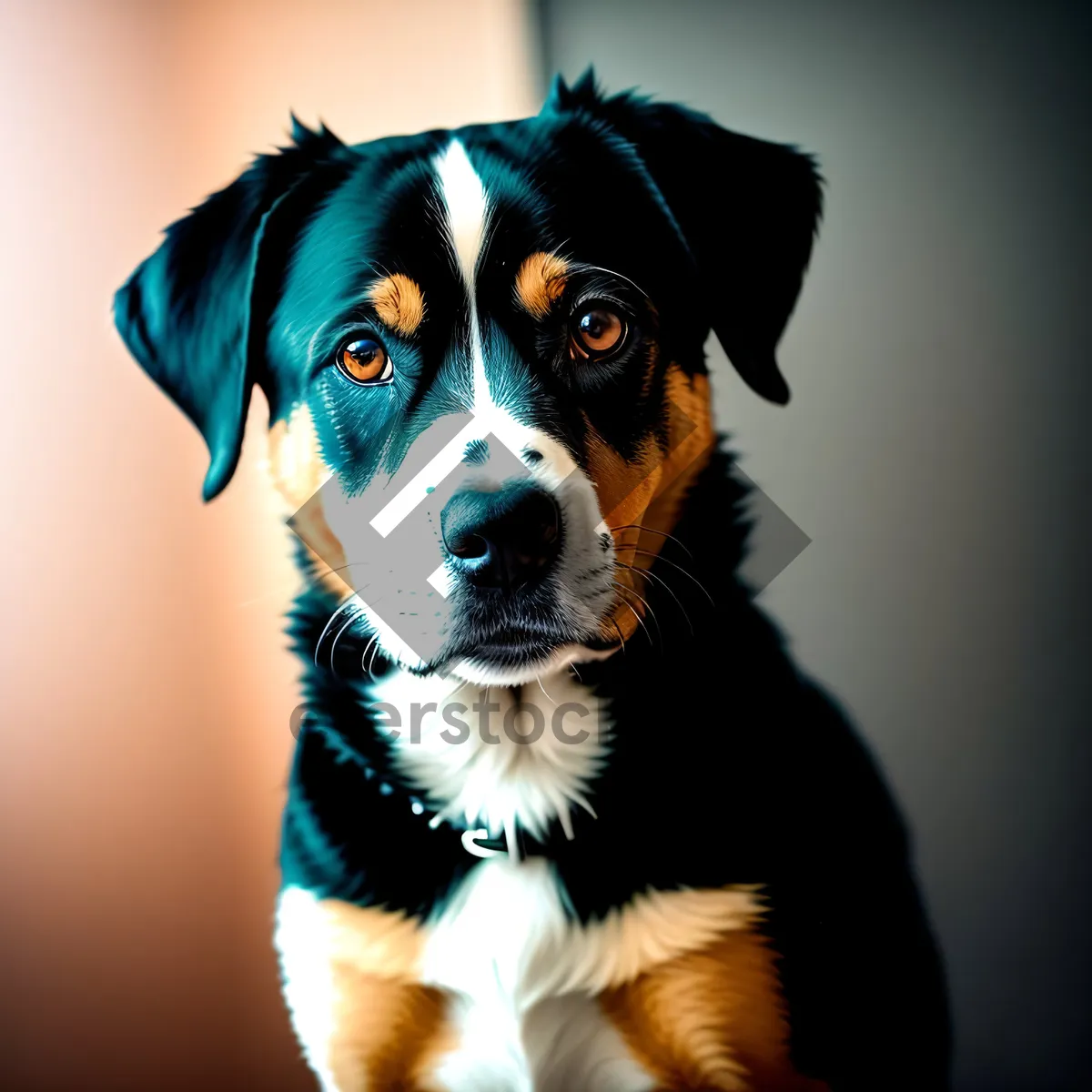 Picture of Adorable Purebred Swiss Mountain Dog in Studio Portait