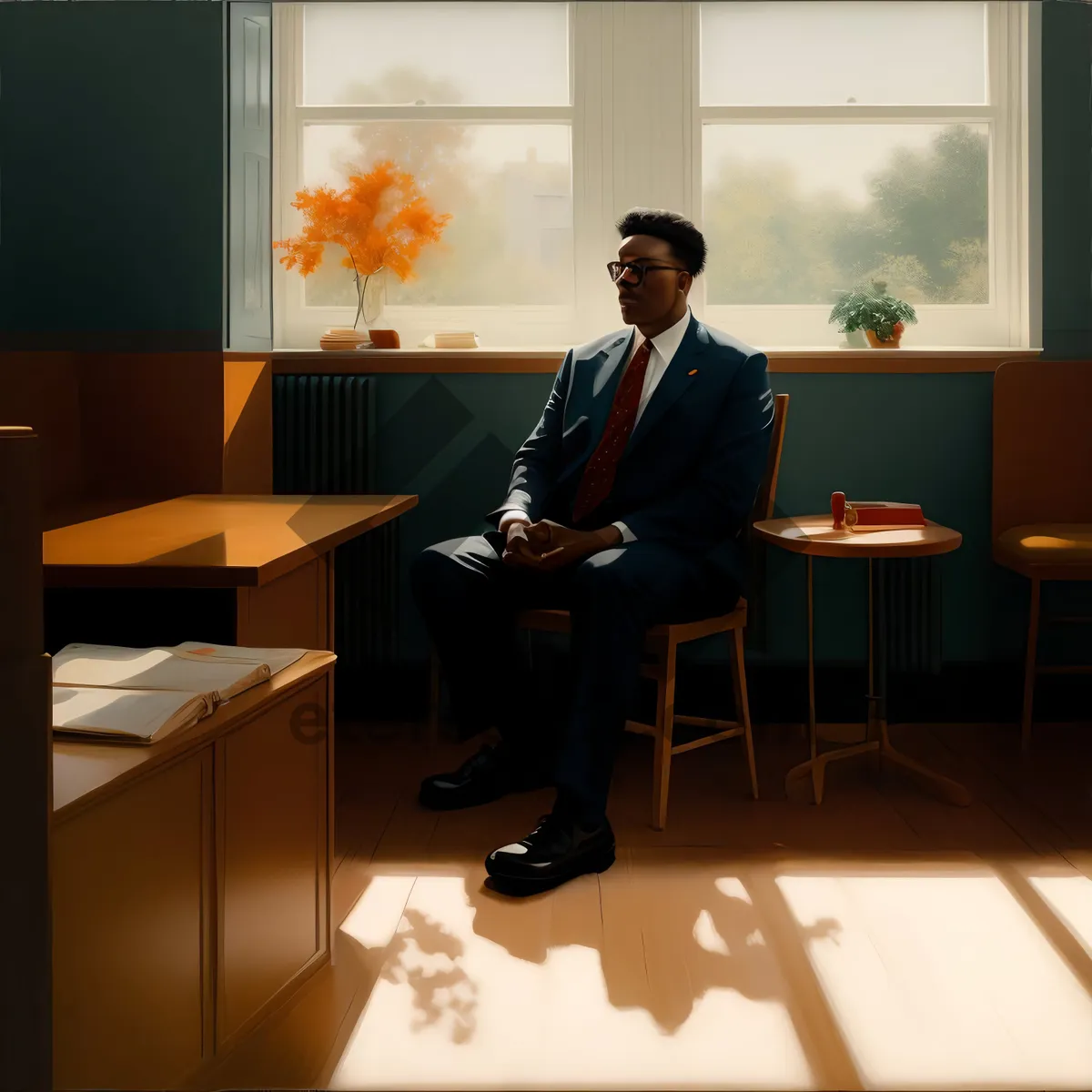 Picture of Business professionals collaborating at office table with laptops.