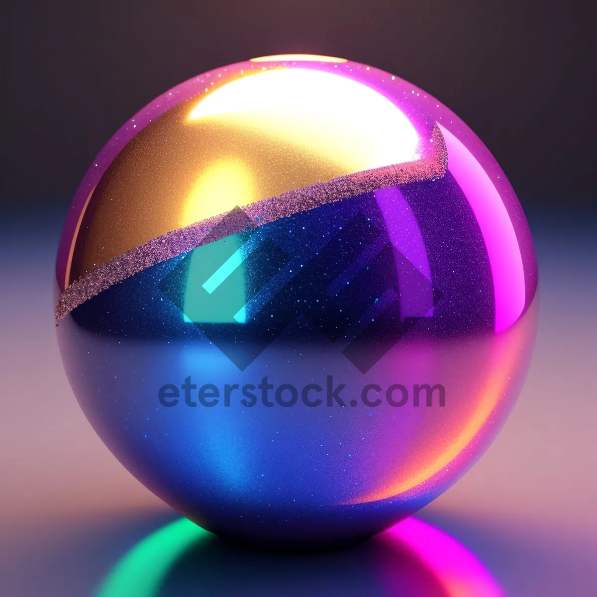 Picture of Egg-shaped Glass Sphere with 3D Graphic Design