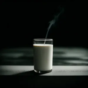 Refreshing Milk and Coffee Beverage in Glass Cup