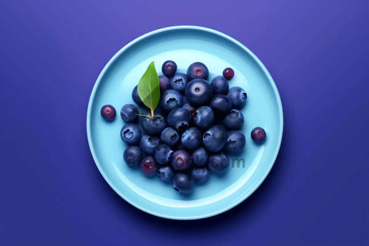 Picture of Healthy Berry Bowl with Fresh Blueberries and Grapes