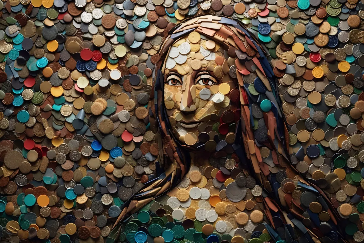 Picture of Colorful mosaic art on old electrical device