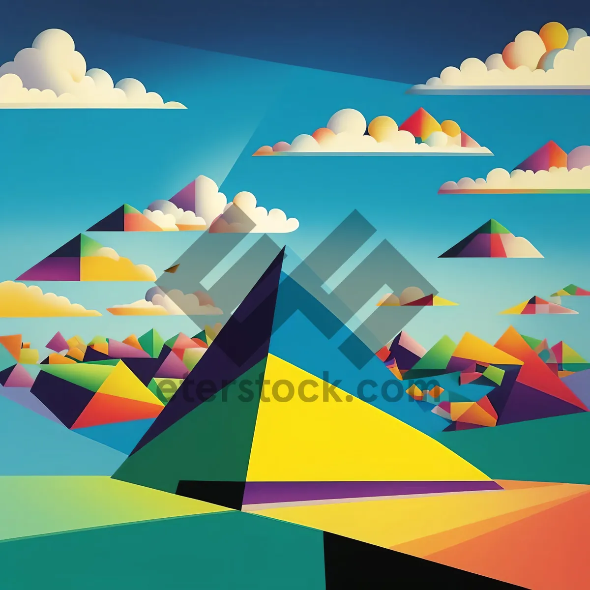 Picture of Pyramid Nation: Symbolic Moon Sign in Graphic Design