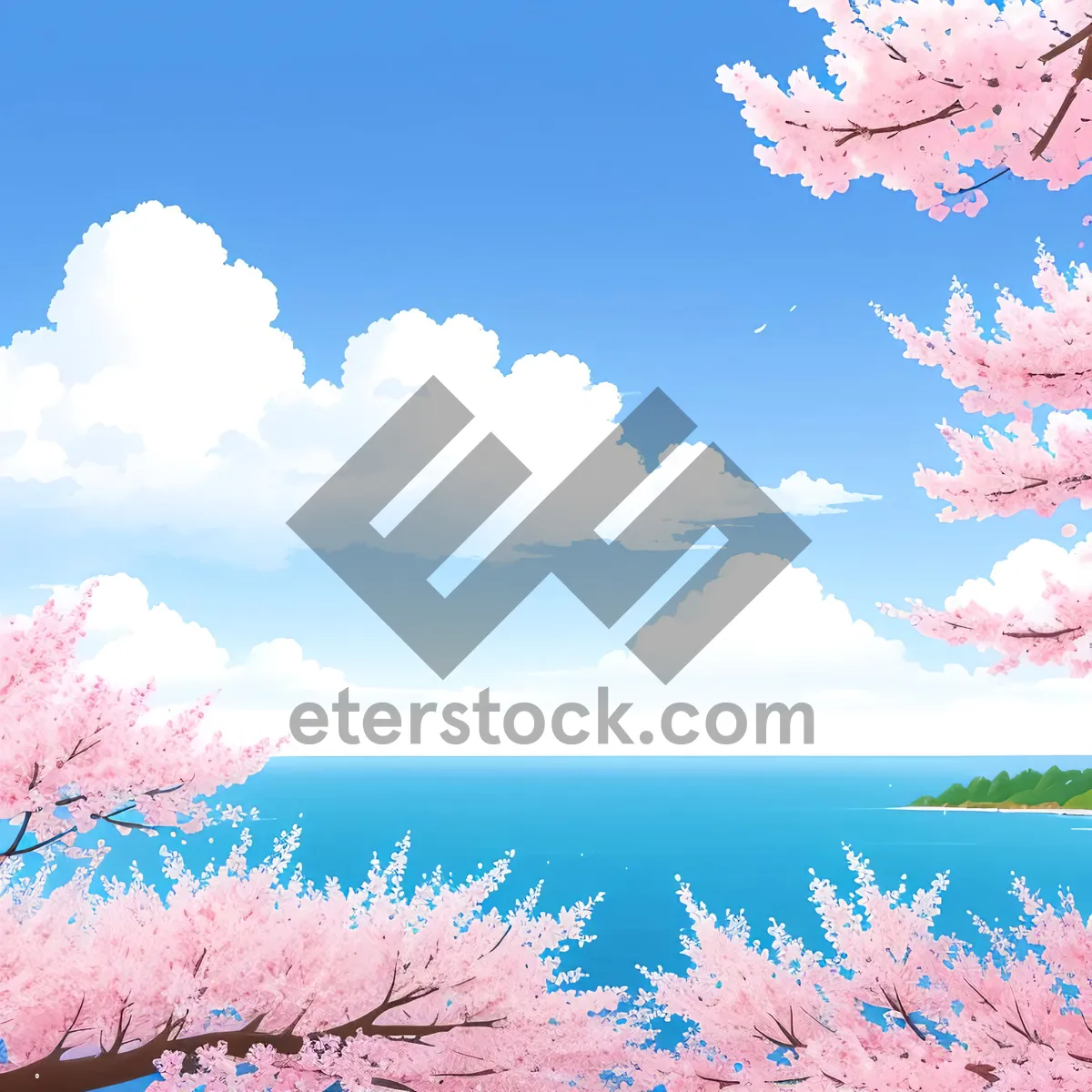 Picture of Autumn Maple in Pink Forest Landscape