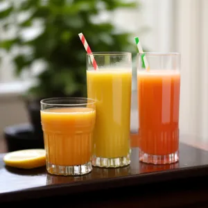 Fresh and Healthy Orange Tea with Ice and Lemon